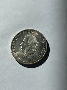 SILVER 1955 Mexico 10 Pesos Coin - Picture 1 of 2