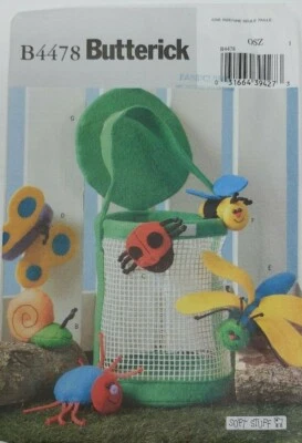 Butterick 4478 Felt Bug Basket Finger Puppets Craft Sewing Pattern - Image 1 of 3