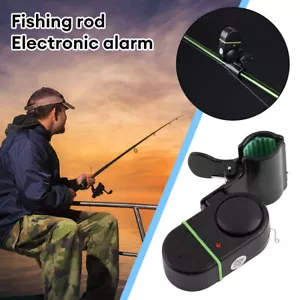 Electronic LED Light Fish Bite Sound Alert Alarm Bell Clip on Fishing Rod Set - Picture 1 of 17