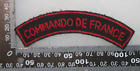 WWII PATTERN FRENCH COMMANDO DE FRANCE CLOTH TITLE BADGE ON BLACK FELT