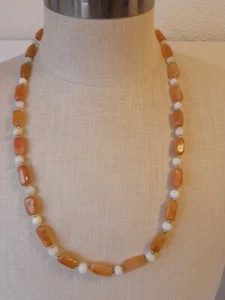 Collana antica collier perle di vetro 72 cm vintage - Foto 1 di 5