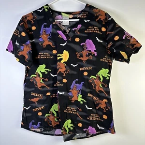 Scooby Doo Scrub Top Halloween Black Scooby Monster Zoinks Size Small - Picture 1 of 11