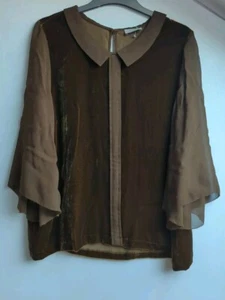 Wrap Brown Velvet Silk Top - Gorgeous, Size 18 - Picture 1 of 11