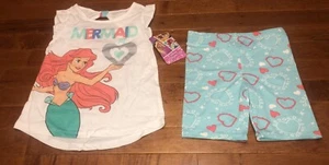Disney Princess The Little Mermaid Ariel Shirt & Shorts Outfit Set New Size 6 - Picture 1 of 7