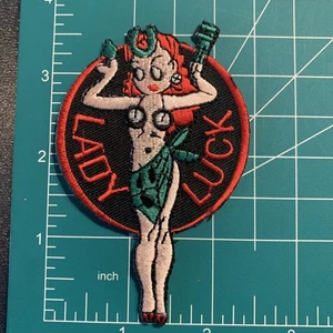 Lady Luck embroidered Red patch 4X - Picture 1 of 2