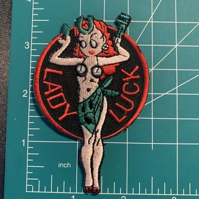 Lady Luck embroidered Red patch 4X - Image 1 of 2