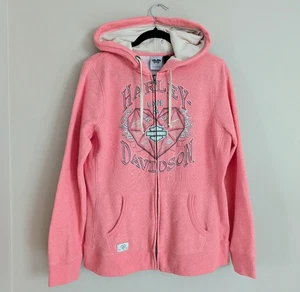 Sudadera con Capucha Harley Davidson Rosa Gráfico Cremallera Para Mujer Talla XL - Imagen 1 de 8