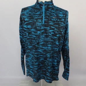 Nike Shirt Men XL Blue Black Element Running Training Quarter Zip Stretch - Picture 1 of 13