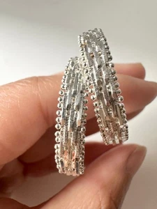 Milor 925 Italy sterling silver hoop earrings - Picture 1 of 9