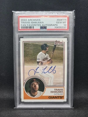 2022 Archives Topps 1983 Fan Favorites Auto #83FF-TI Travis Ishikawa Psa 10 - Image 1 of 2