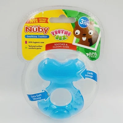SEALED Nuby Silicone Teethe-Eez Teether with Bristles & Hygienic Case 3M+ - Image 1 of 4