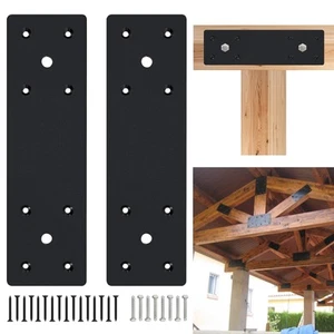 VoTwoofv Staffe Piatte per Pergola 10" x 3", Staffe di Giunzione Dritte a Forma di I per... - Foto 1 di 7