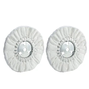 Ruota lucidatrice vie aeree morbide 10" flanella bianca / foro pergolato 5/8''/finitura lucidatura... - Foto 1 di 5