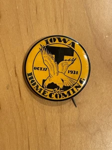 1931 Iowa Hawkeyes Football Homecoming Badge Pin Button - RARE! - Picture 1 of 2