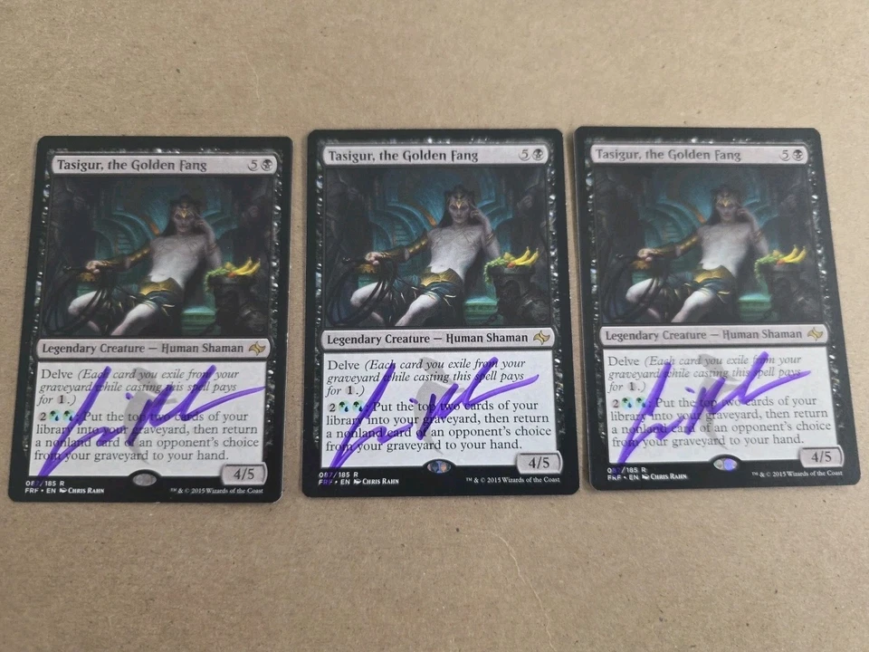 Tasigur, The Golden Fang X1  Signed By Chris Rahn  Magic the Gathering - Image 1 of 1