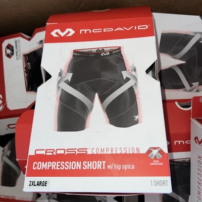 McDavid Cross Compression Shorts with Hip Spica - Black Size 2XL 42-46 - Image 1 of 4