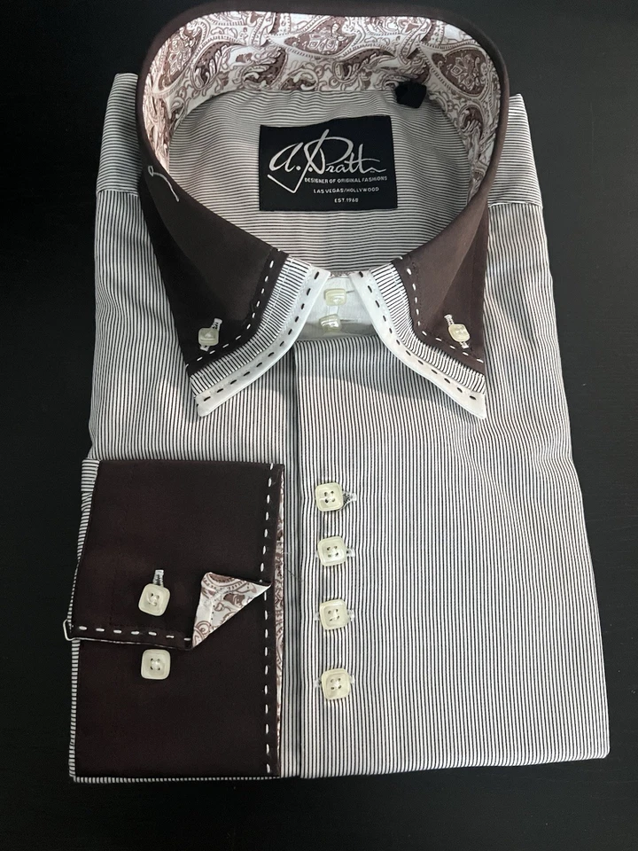 A.J. Camicia Pratt Designer Of Original Fashions Las Vegas/Hollywood EST 1968, XXL - Immagine 1 di 4