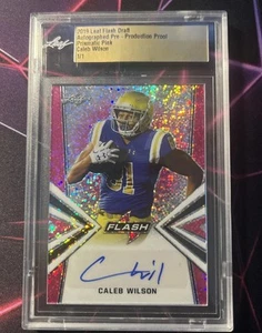 2019 Leaf Flash Draft Caleb Wilson Prismatic Pink 1/1 Proof - Picture 1 of 1