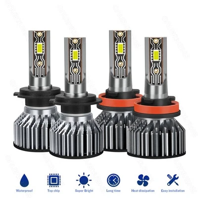 Para Jaguar XF 2009-2011 - 4x 6000K Kit de bombillas LED blancas de haz alto bajo Foto 1 de 4