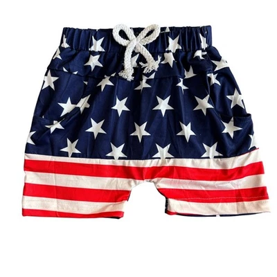 Pantalones Cortos Bandera Americana Niños Cintura Elástica Patriótico 4 de Julio Niño 12-18M Foto 1 de 4