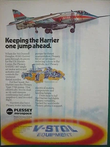 2/1982 PUB PLESSEY AEROSPACE V-STOL EQUIPMENT AV8B HARRIER SAMSU-307 ORIGINAL AD - Picture 1 of 1