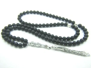 6 mm x 99 SCHWARZ EBENHOLZ Abnoose GEBET PERLEN ISLAMISCH TASBIH MASBAHA KORAN GESCHENK - Bild 1 von 5