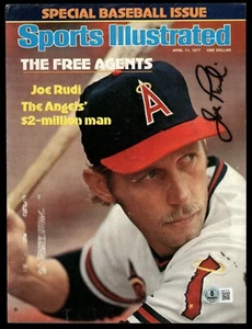 Joe Rudi Autographed 1977 Sports Illustrated Cover Beckett Authentic - Picture 1 of 2