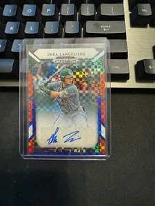 2019 Panini Prizm Draft Picks Red White And Blue Shea Langeliers # /99 - Picture 1 of 2