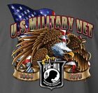 US MILITARY VET EAGLE FLAG POW MIA POCKET TEE T SHIRT