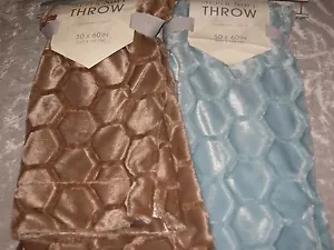 Mink Soft Honey Comb Patterned Throw Blanket 50x60 Warm Cozy Polyester NEW! - Picture 1 of 7