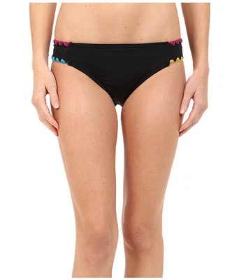 LUCKY BRAND NIGHT DREAMER TAB BIKINI PANTALONES DE BAÑO NEGRO MULTI MEDIANO ¡NUEVO! $48 Foto 1 de 3