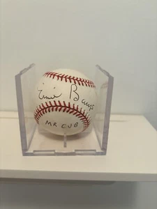 Ernie Banks Chicago Cubs Signed In Person Baseball Official William Selig w Cube - Picture 1 of 2