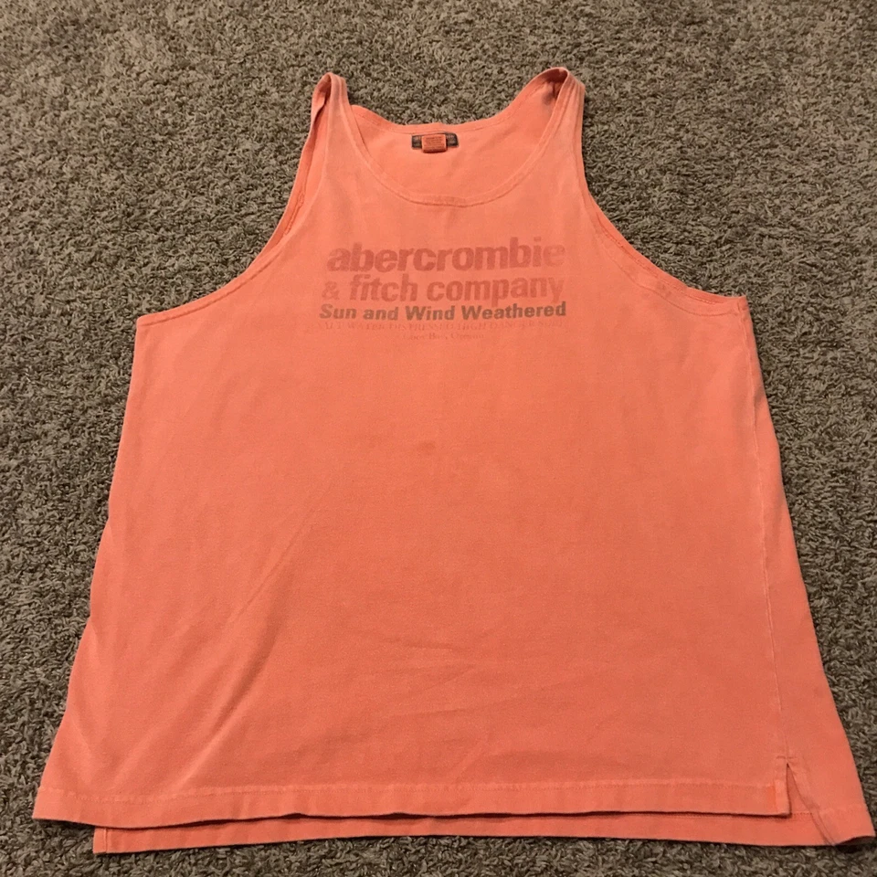 Camiseta sin mangas vintage de Abercrombie & Fitch cuello redondo tejido suave para hombre L A31 Foto 1 de 4