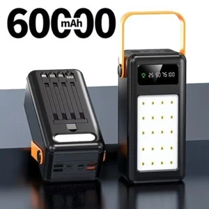 POWER BANK 60000 MAH UNIVERSALE CON RICARICA VELOCE 4 INGRESSI USB 20 LED TYPE-C - Foto 1 di 5