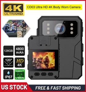 Mini Police Body Worn Camera Security 4K 2K 1080P HD Night Vision Video Recorder - Picture 1 of 24