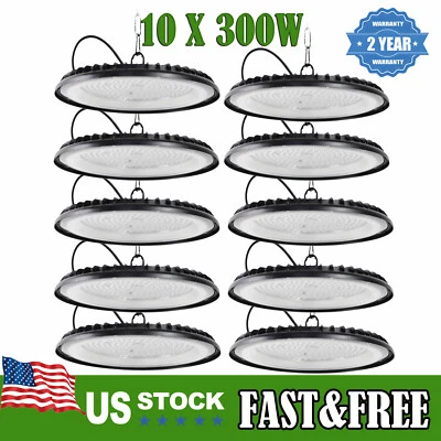 10 Pack 300W UFO LED High Bay Light Shop Industrial Commercial Factory Warehouse - Image 1 of 4