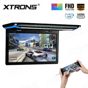 15.6" Flip Down Car Roof Monitor Ceiling Overhead FHD TFT wide screen Player UK - Picture 1 of 21