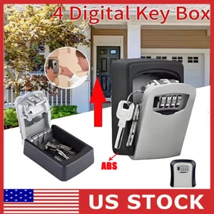 4 Digit Key Safe Lock Box Combination Wall Mount Security Storage Case Organizer - Picture 1 of 12