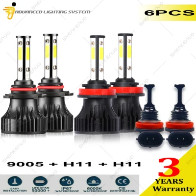 For Lincoln LS 2003-2006 LED Headlight High Low Fog Light Bulbs Combo Kit 6000K - Изображение 1 из 4