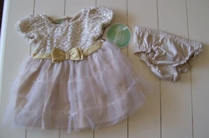 Nannette Baby 2 Pc Gold Heart Valentine's Day Dress & Bloomers 0-3M, 3-6M, 6-9M - Picture 1 of 3