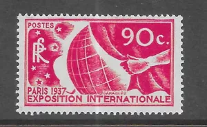 FRANCE 1936 90c carmine Paris International Exhib Mint hinged good gum SG 559 - Picture 1 of 1