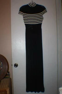 ASHLEE Black/Ivory Striped Mesh Jumpsuit Size 4 - Picture 1 of 1