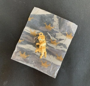 NEU Vintage goldfarben Steinbock RAM Anhänger Aqua Strass Augen signiert OBCO - Bild 1 von 5