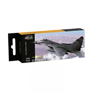 Arcus #E2052 Enamel Paint Set Luftwaffe Norm 90J - 6 Colors 10ml for Model Kit - Picture 1 of 14
