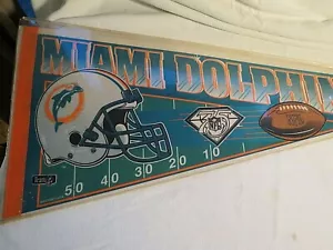 Vintage Wincraft Miami Dolphin NFL Cloth Pennant in Plastic Cover - Picture 1 of 5