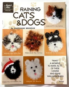 Raining Cats & Dogs Crochet Patterns Book Wall Hangings Poodle Yorkie Scottie ++ - Picture 1 of 3