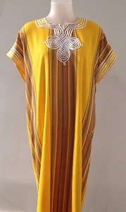 Moroccan Women Arabian Beach Summer/ wedding Caftan Dress Abaya Linen New - Picture 1 of 3