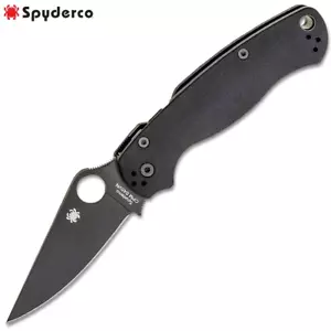 Spyderco Paramilitary 2 Blackout S45VN DLC Blade Black G10 Handles PM2 C81GPBK2 - Picture 1 of 8
