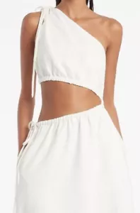 Sir The Label Blanche Asymmetrical Gown in White Linen Size 2 (Aus 10) - Bild 1 von 8