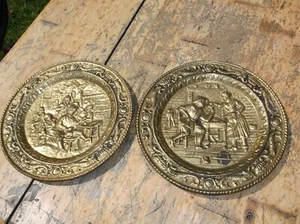 Vintage Brass Coated 8" Wall Tins - Picture 1 of 1